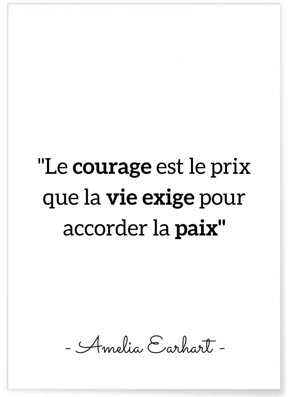 Affiche Amelia Earhart : 'Le courage est le prix...', L'AFFICHERIE