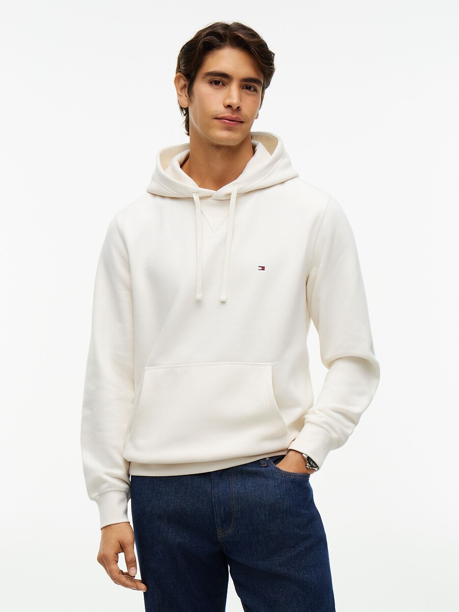 Fleece hoodie met geborduurde vlag, TOMMY HILFIGER