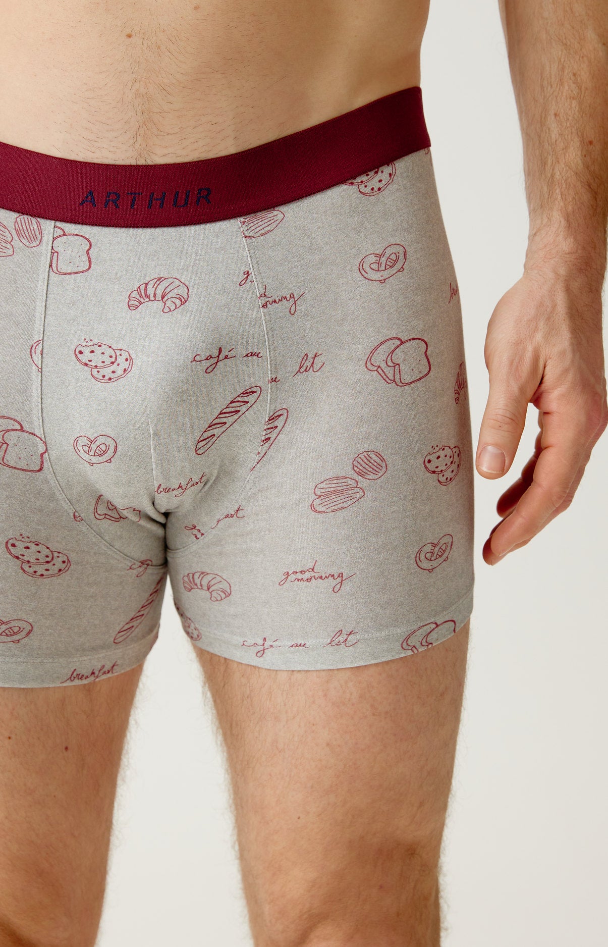 Boxer en jersey de coton imprimé P'tit dej au lit, ARTHUR
