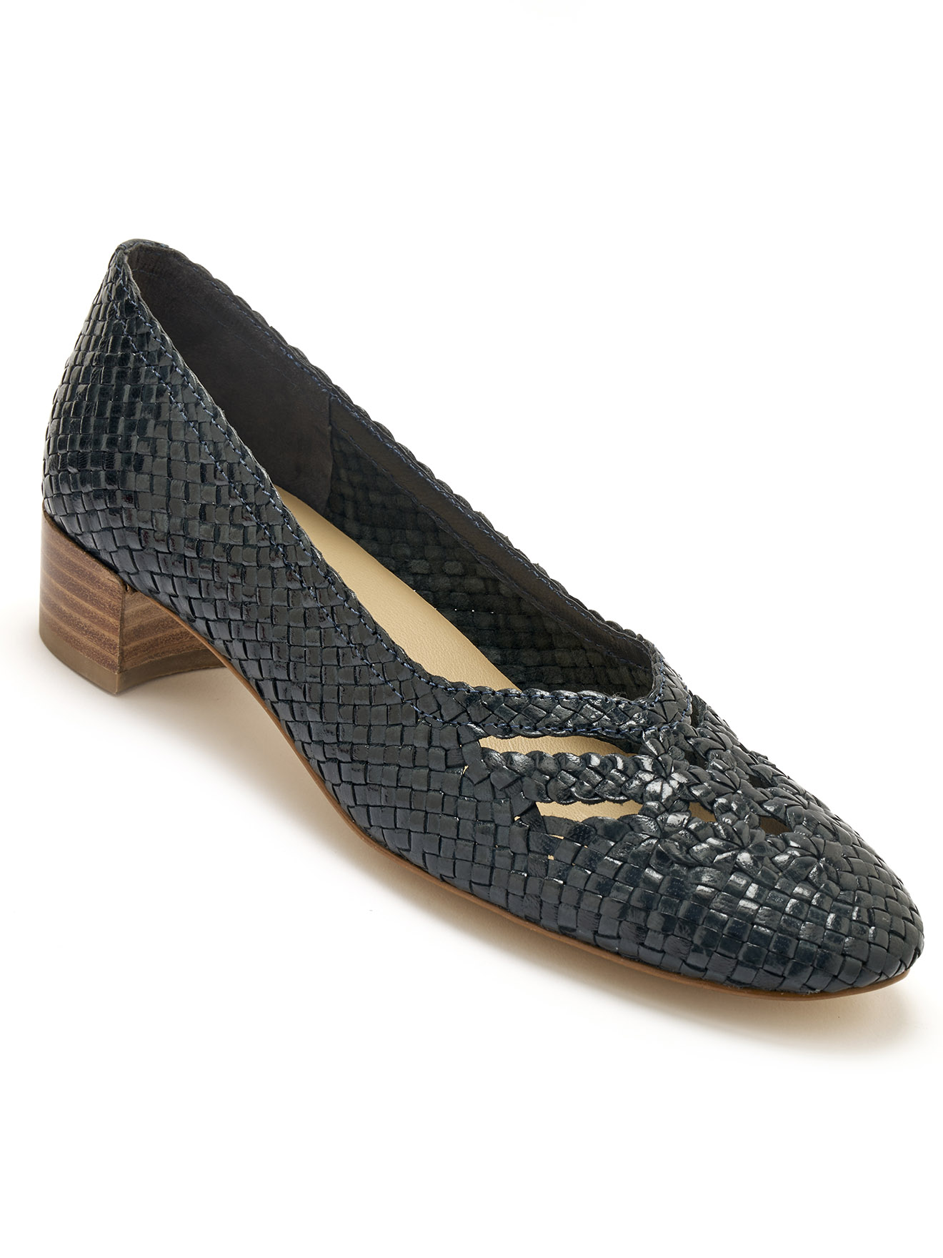 Escarpins slingback petit talon cuir tressé- T38 - Etat neuf – Ivoire - Chaussures Escarpins slingback petit talon cuir tressé- T38 - Etat neuf – Ivoire - Chaussures