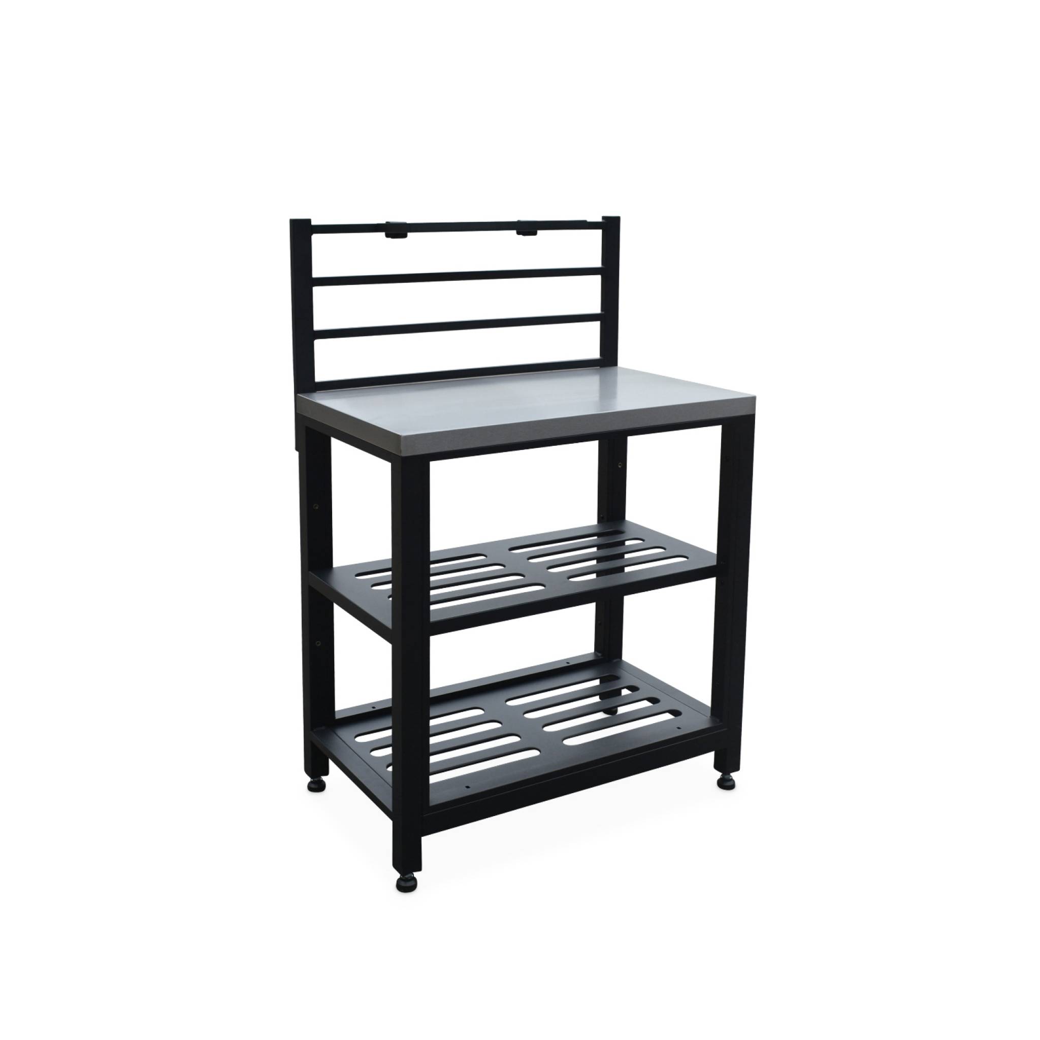 Module de cuisine extérieure acier 2 étagères L80cm GRIMAUD, SWEEEK