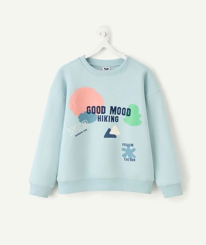 Sweat col rond, avec message et motifs graphiques devant et dos, en molleton, TAPE A L'OEIL