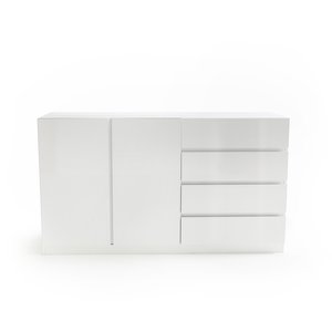 Шкаф низкий с отделением для одежды с 2 дверцами и 4 ящиками, LEO LA REDOUTE INTERIEURS image