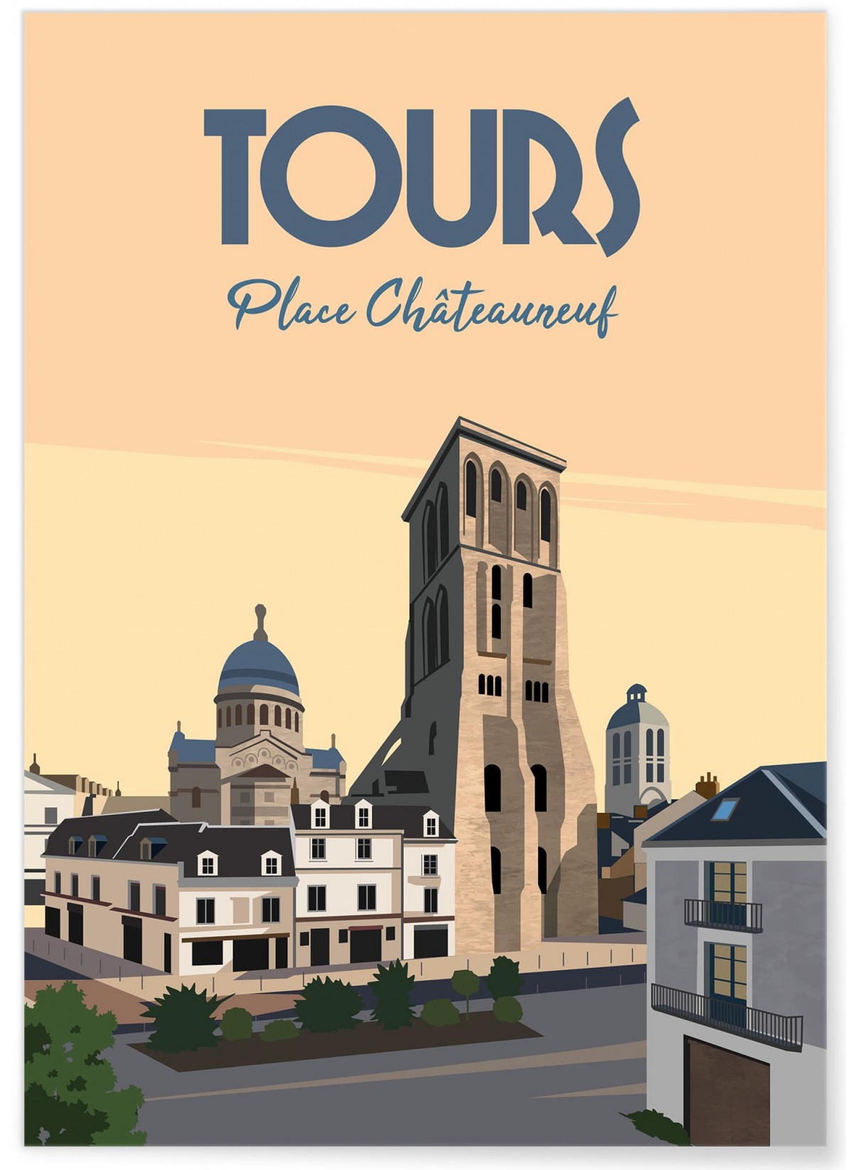Affiche ville Tours Place Châteauneuf, L'AFFICHERIE