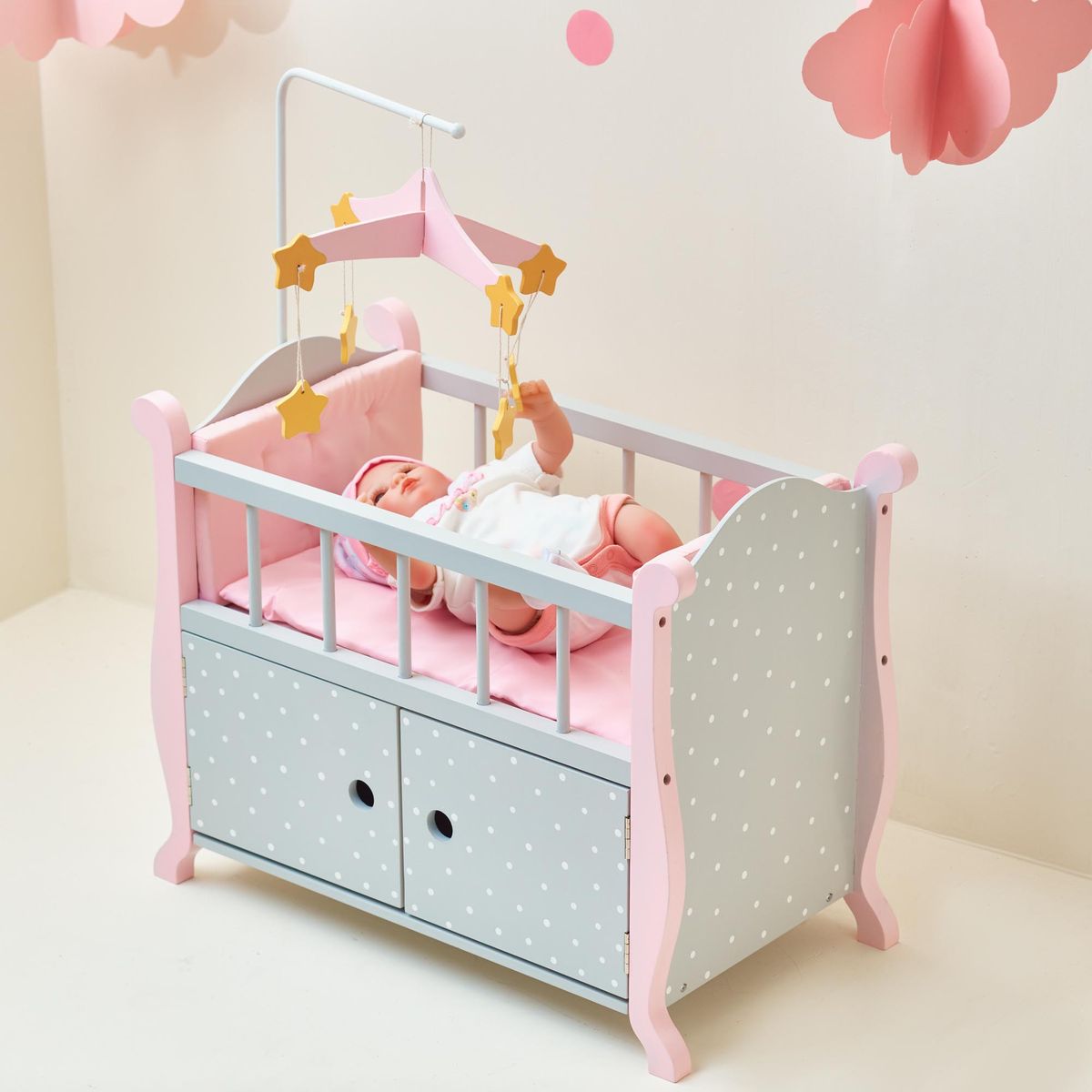 Berceau De Poupon Poupee Bois Polka Dots Princess Rose Olivia S Little World La Redoute