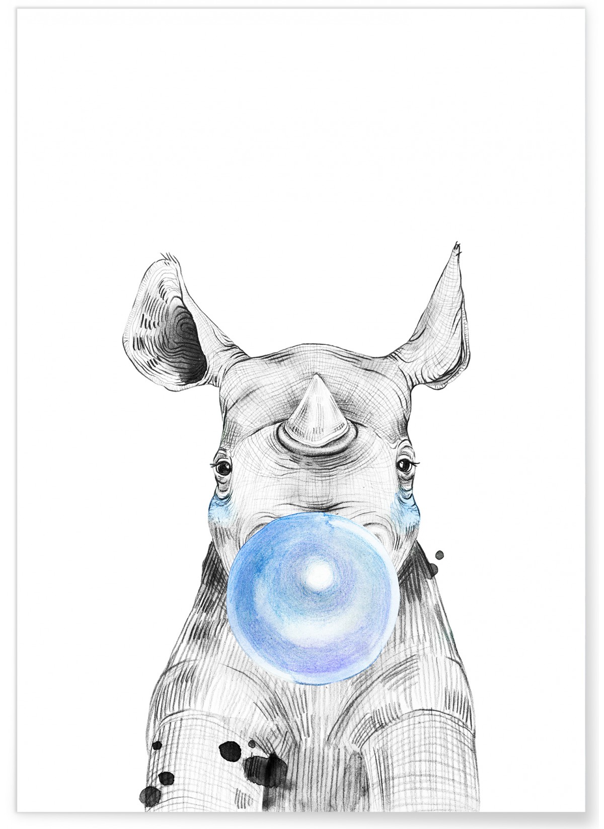 Poster Bulle de Rhinocéros Bleue, L'AFFICHERIE