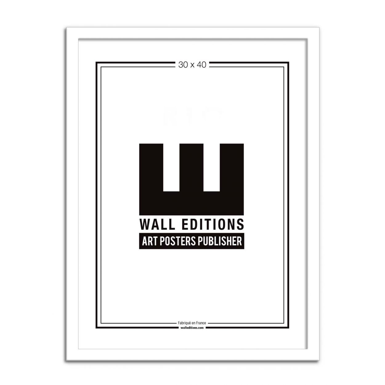 Affiche d'art -Cadre en bois Blanc, WALL EDITIONS