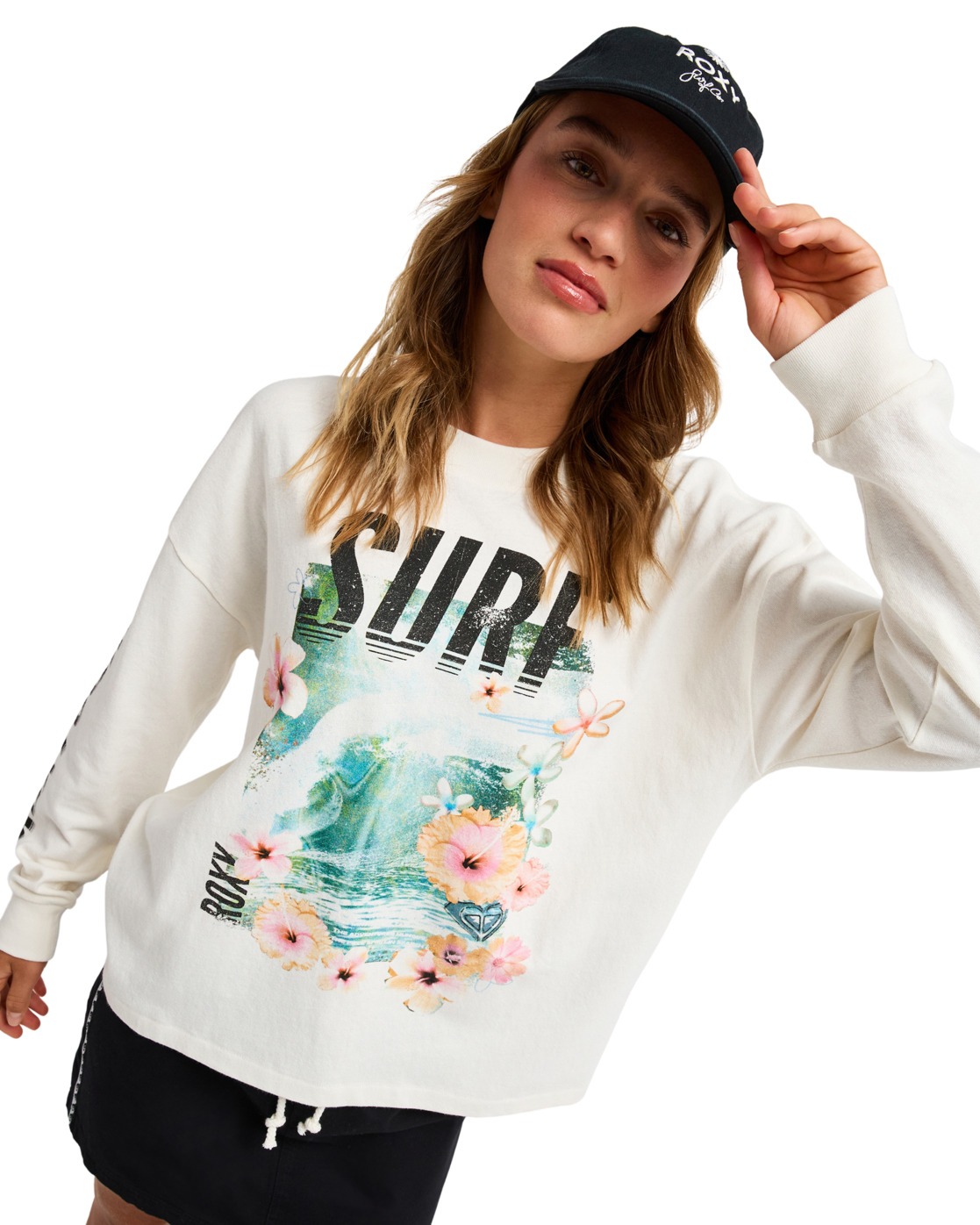 T-Shirt, manches longues, col rond, ., ROXY