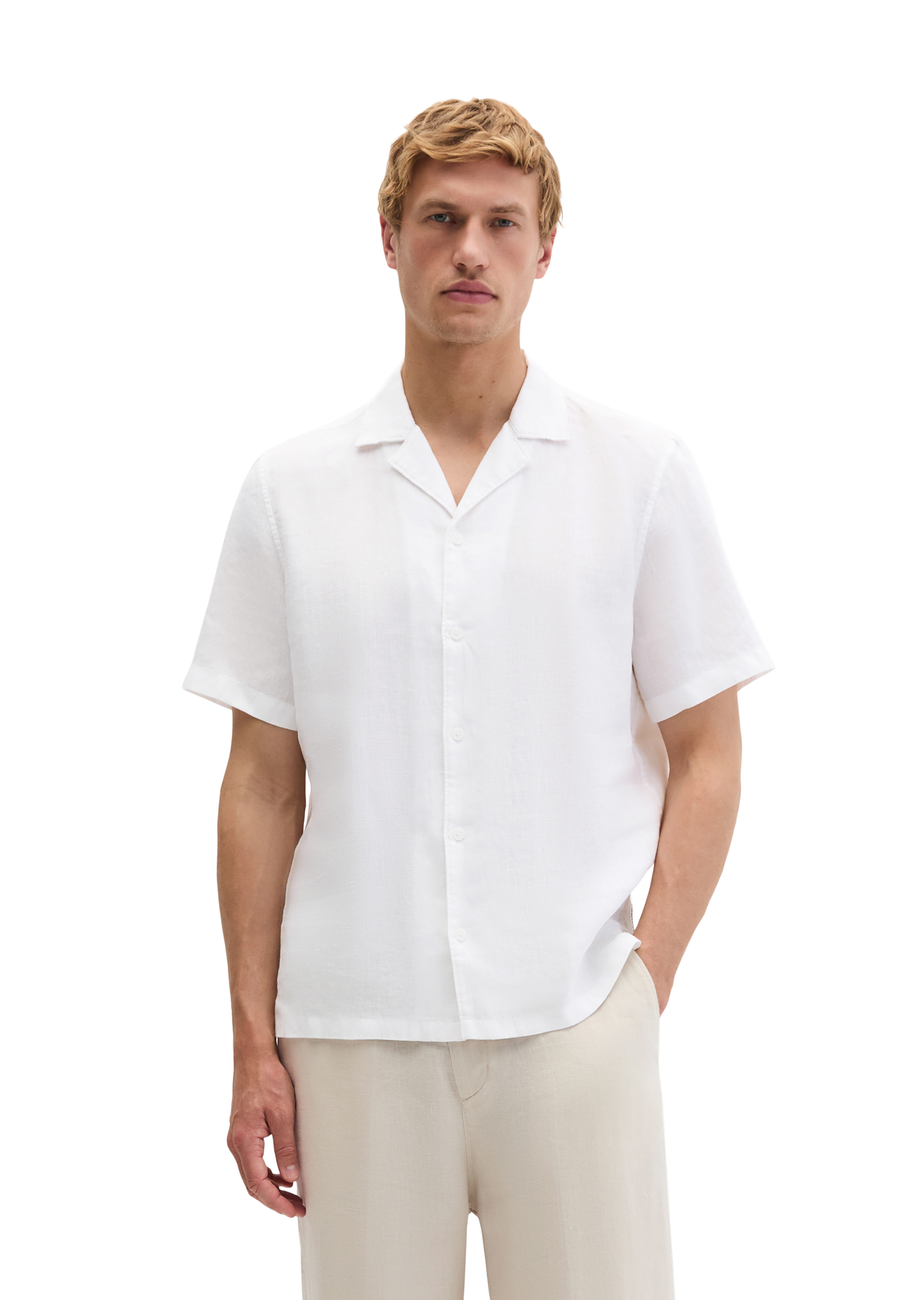 Chemise à manches courtes regular en pur lin, MARC O'POLO
