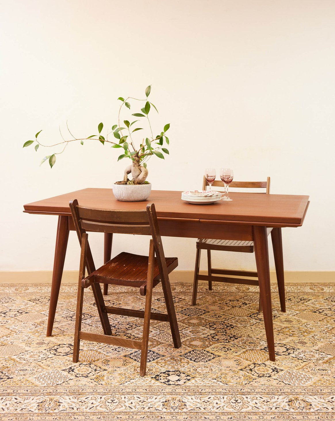 Table à manger scandinave en bois Karla N°1259 - Bon état, DEBONGOUT