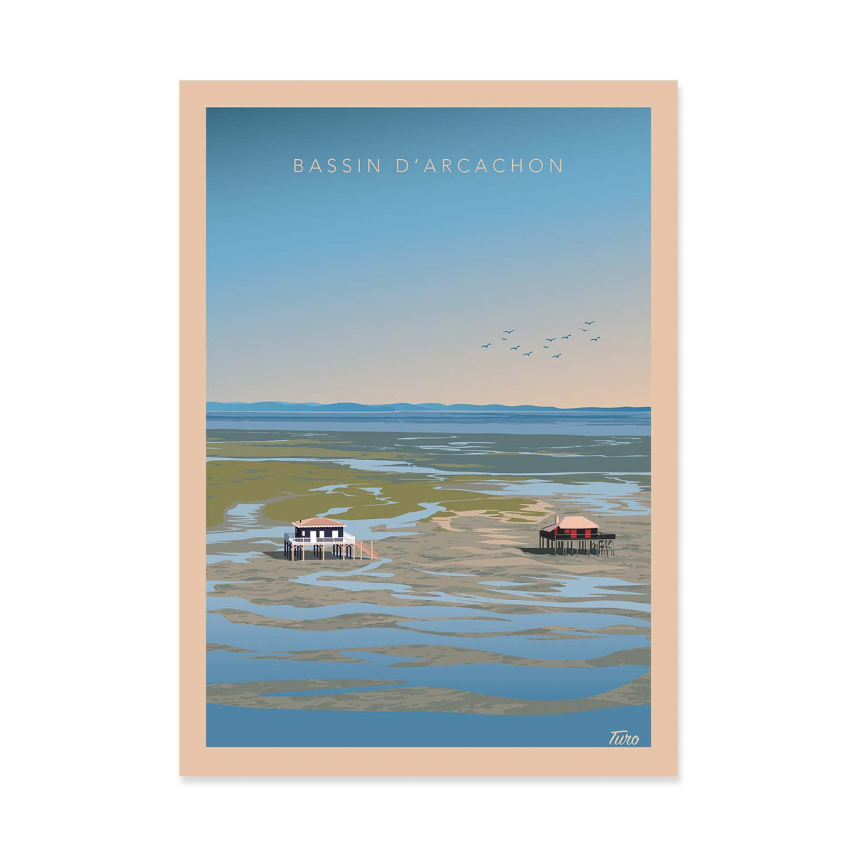 Affiche d'art - Bassin d'Arcachon Version 2 - TuroMemoriesStudio, WALL EDITIONS