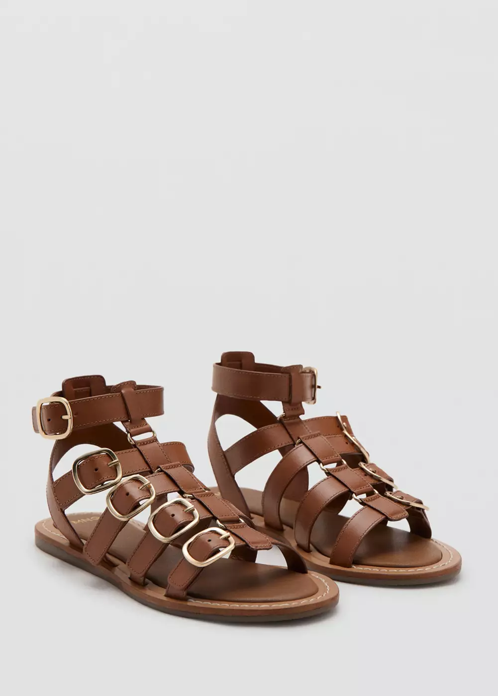 Sandales cuir brides et boucles, MANGO