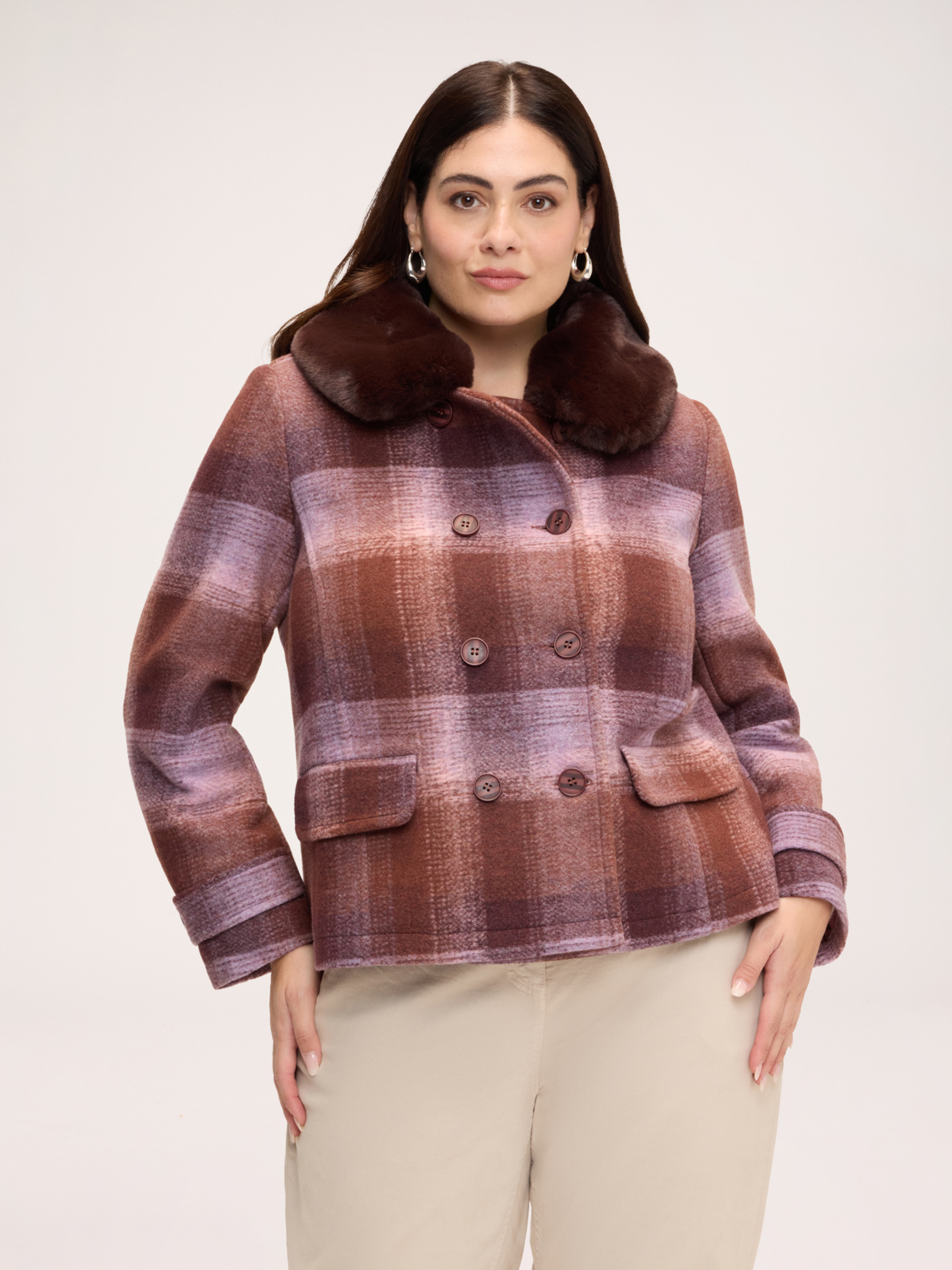 Veste croisée à carreaux, FIORELLA RUBINO