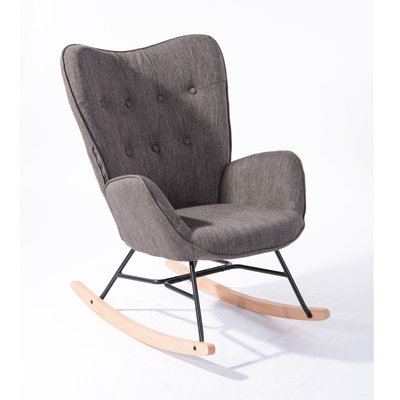 Fauteuil à bascule fauteuil relax chaise longue en tissu style scandinave MEUBLES COSY