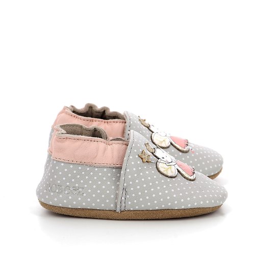 Chaussons fancy girl Robeez gris/rose