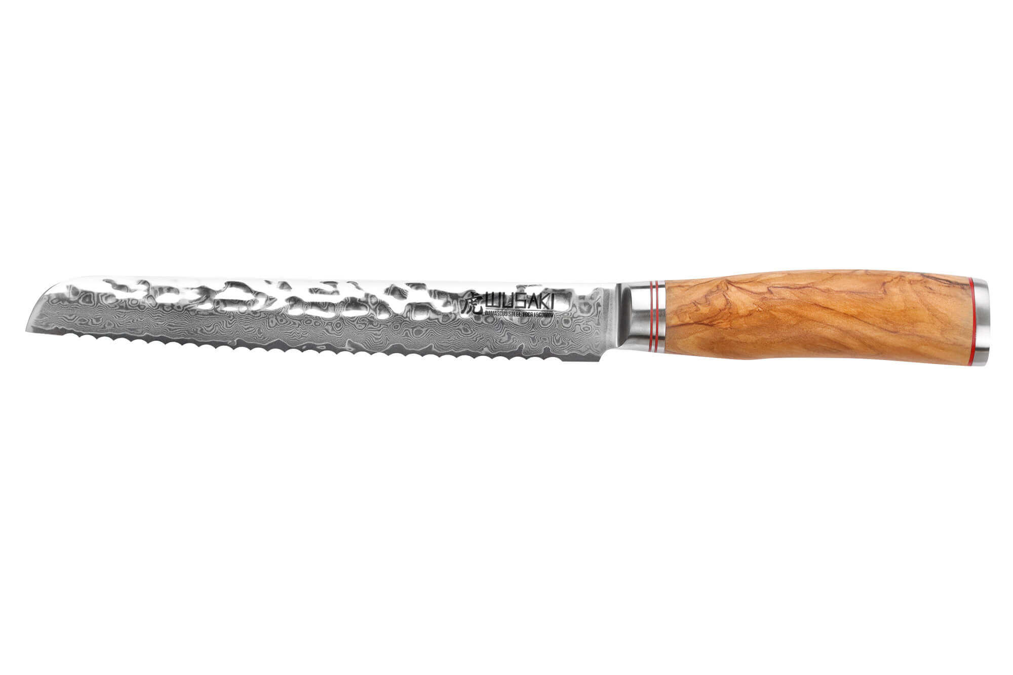 Couteau pour pains damas 10Cr 20cm avec dents, WUSAKI