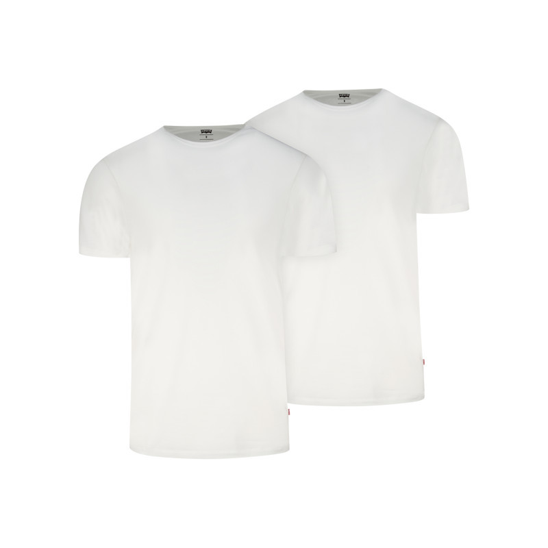 Lot de 2 t-shirts en coton blancs à coupe droite et cols ronds, LEVI'S