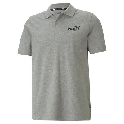 Logo Print Cotton Polo Shirt with Short Sleeves PUMA