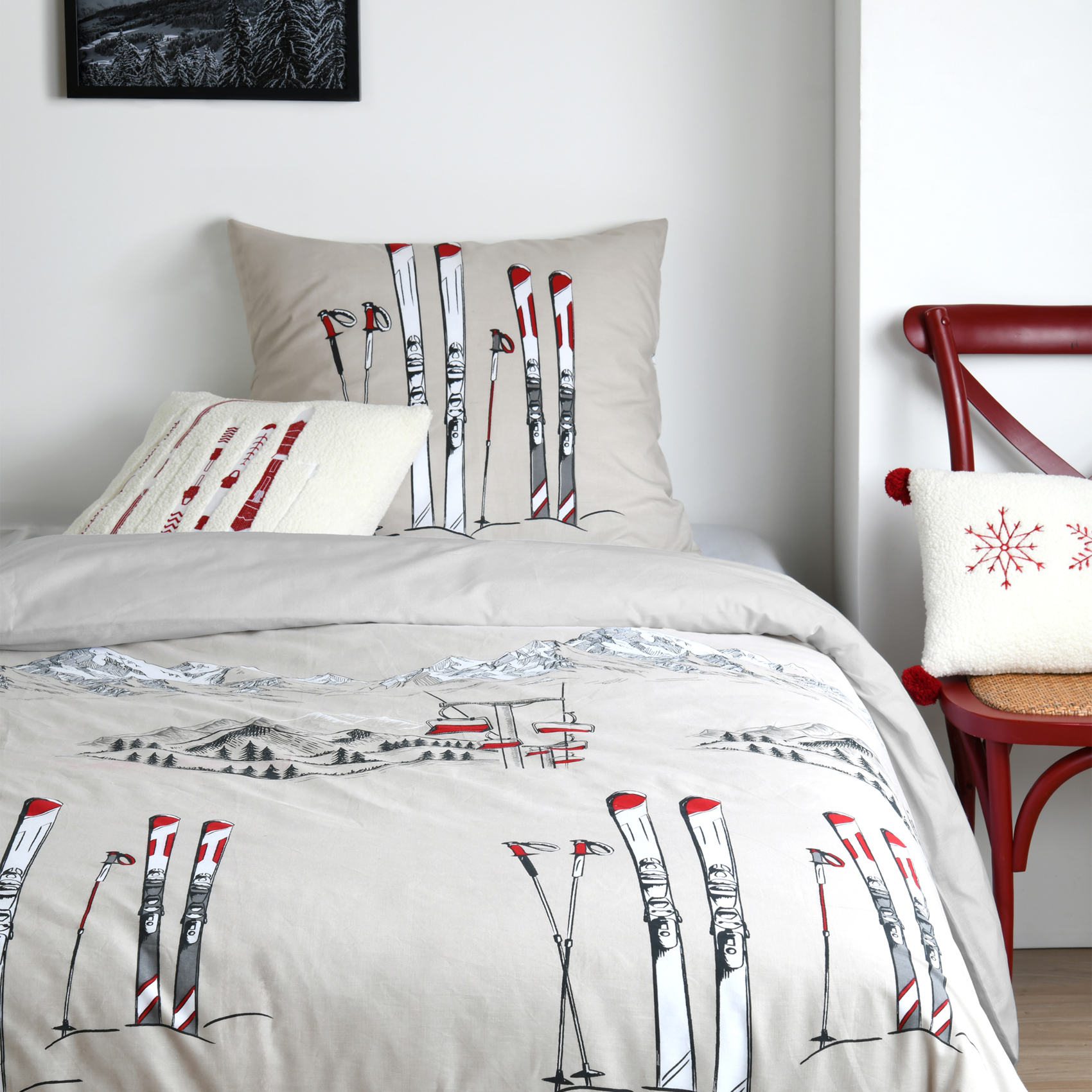 Parure de lit ski montagne, LOVELY CASA