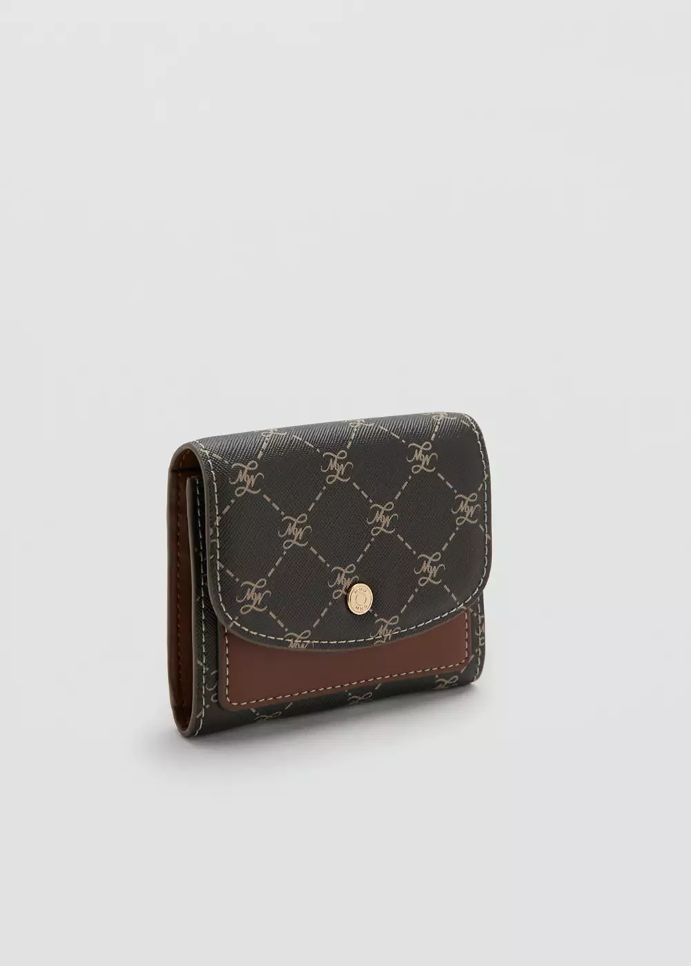 Portefeuille moyen à rabat avec imprimé logo, MANGO