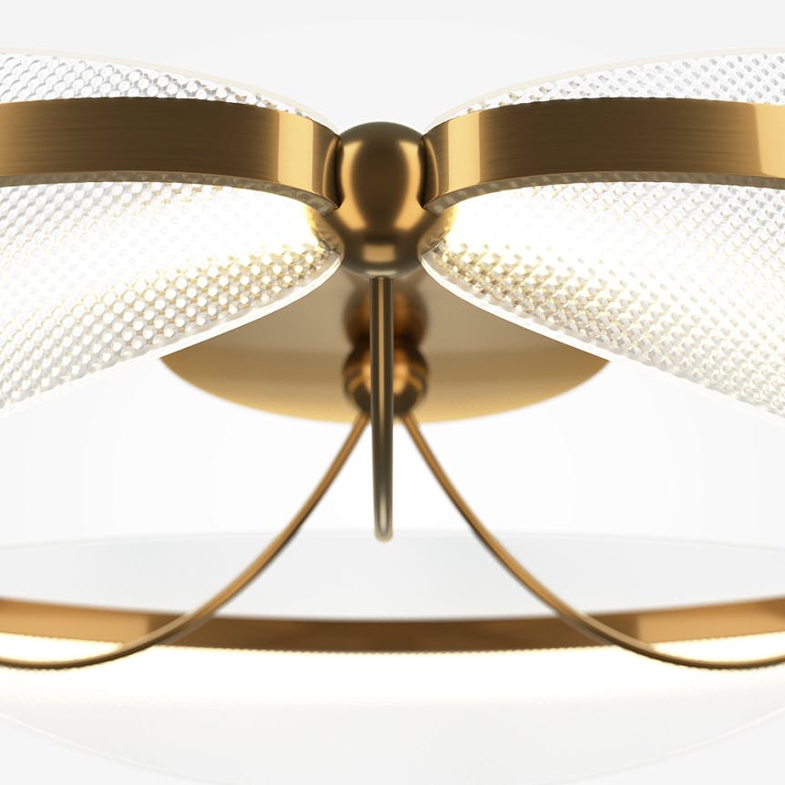 Plafonnier chambre LED blanc & or - forme elliptique AVA, PIER IMPORT