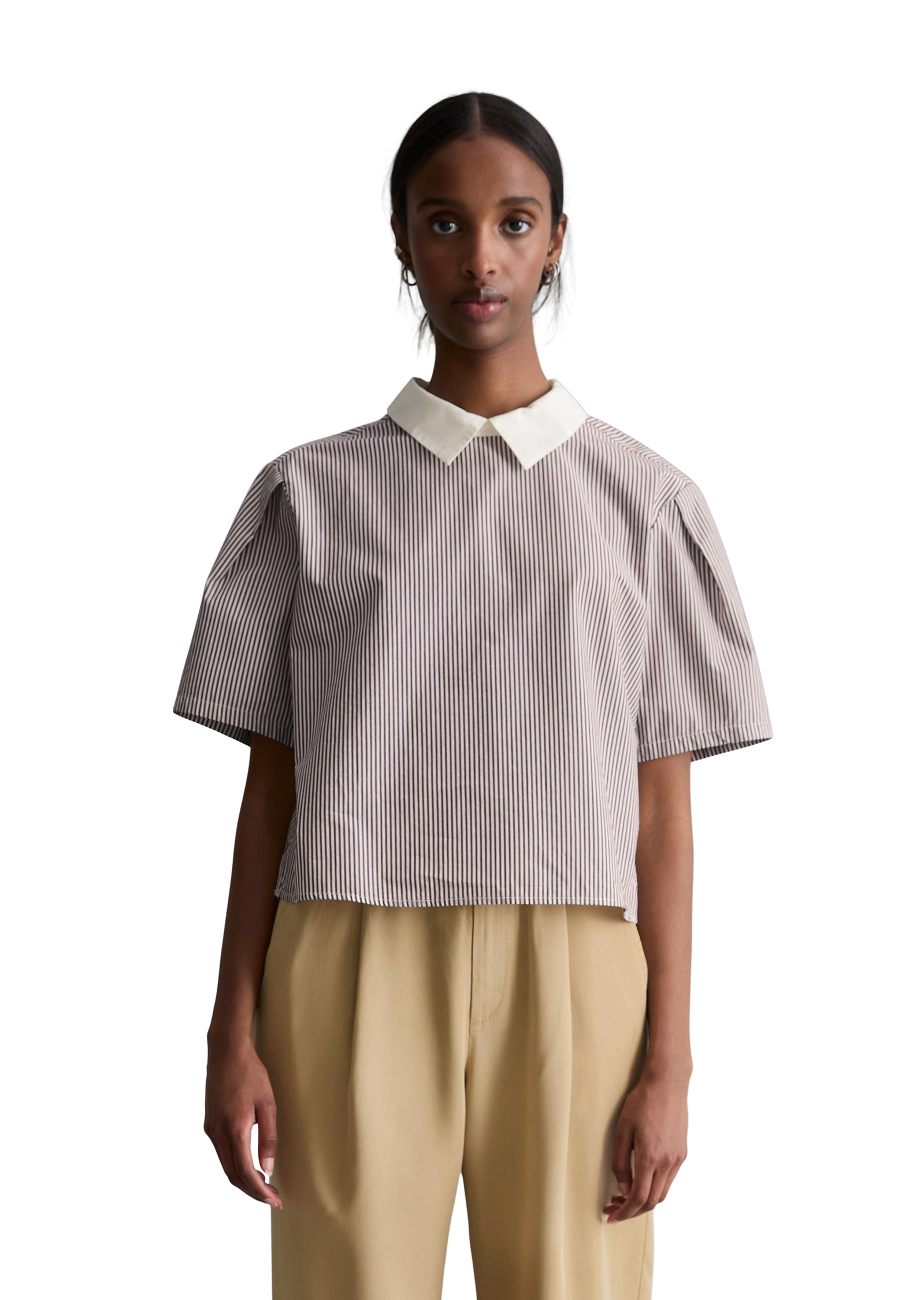 Blouse à rayures relaxed en popeline Papertouch, MARC O’POLO DENIM
