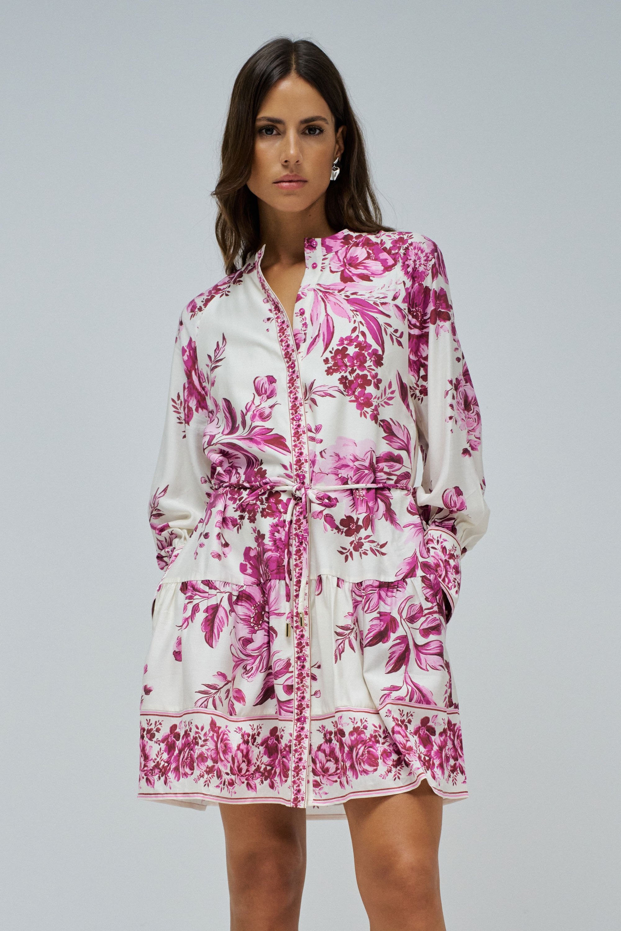 ROBE CHEMISE À MOTIF FLORAL, SALSA JEANS