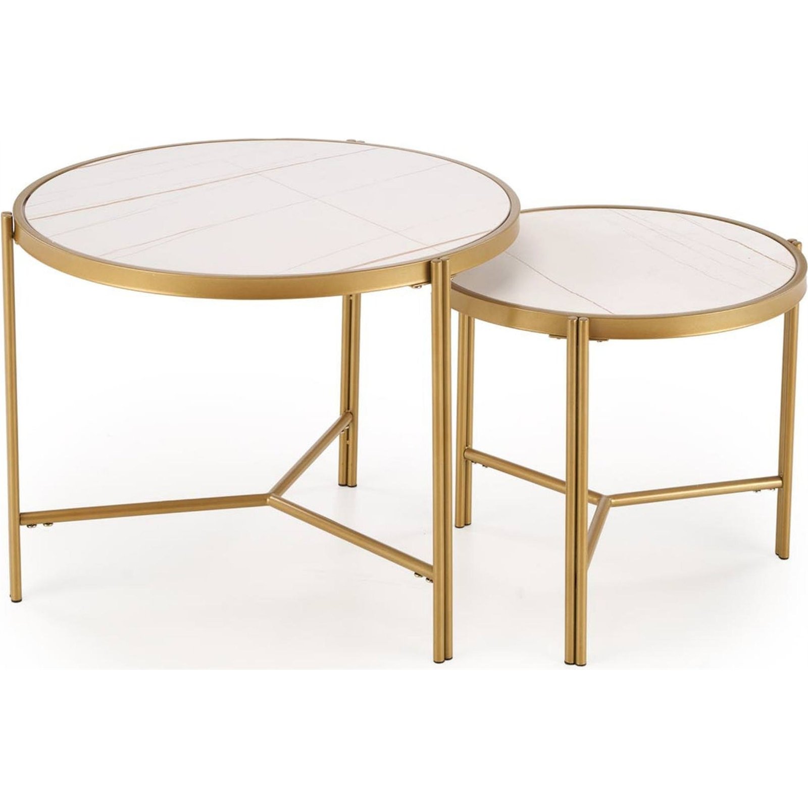 Lot de 2 tables basses rondes HESIVENE, RECOLLECTION