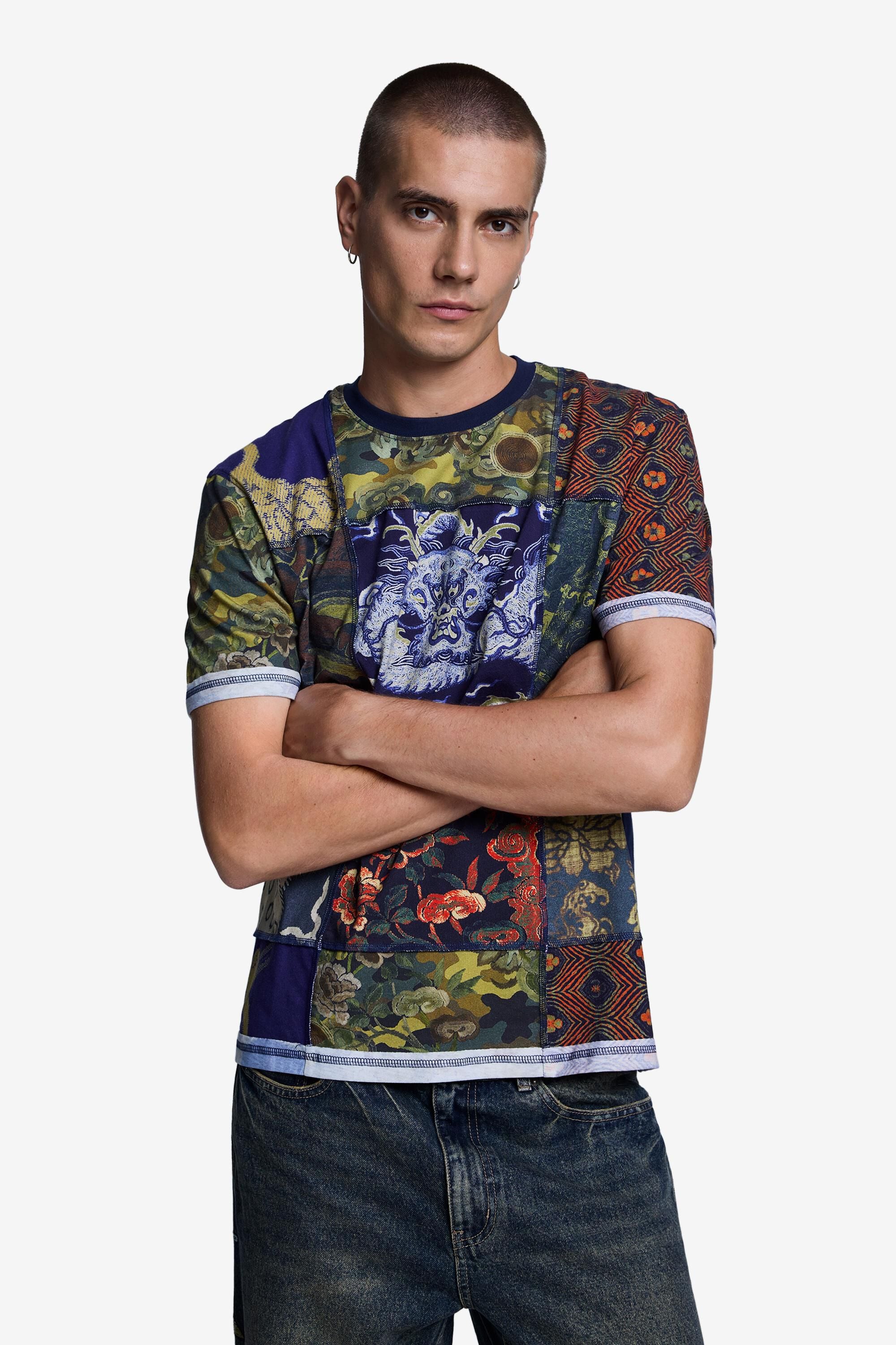 T-shirt imprimé patchwork, DESIGUAL