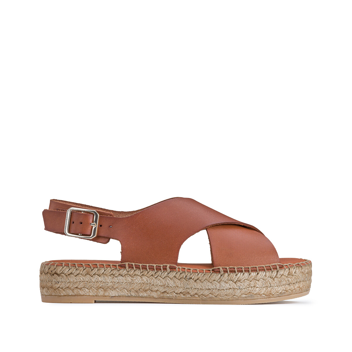 Vabell Tan Leather Platform Sandals by Django & Juliette | Shop Online at  Cinori