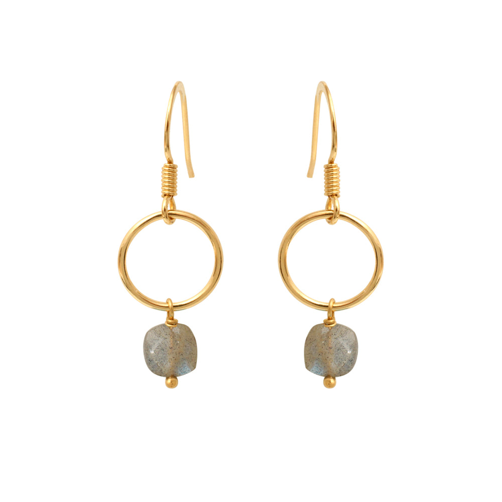 Boucles d'oreilles dorées labradorite - fidji, CAROLINE NAJMAN