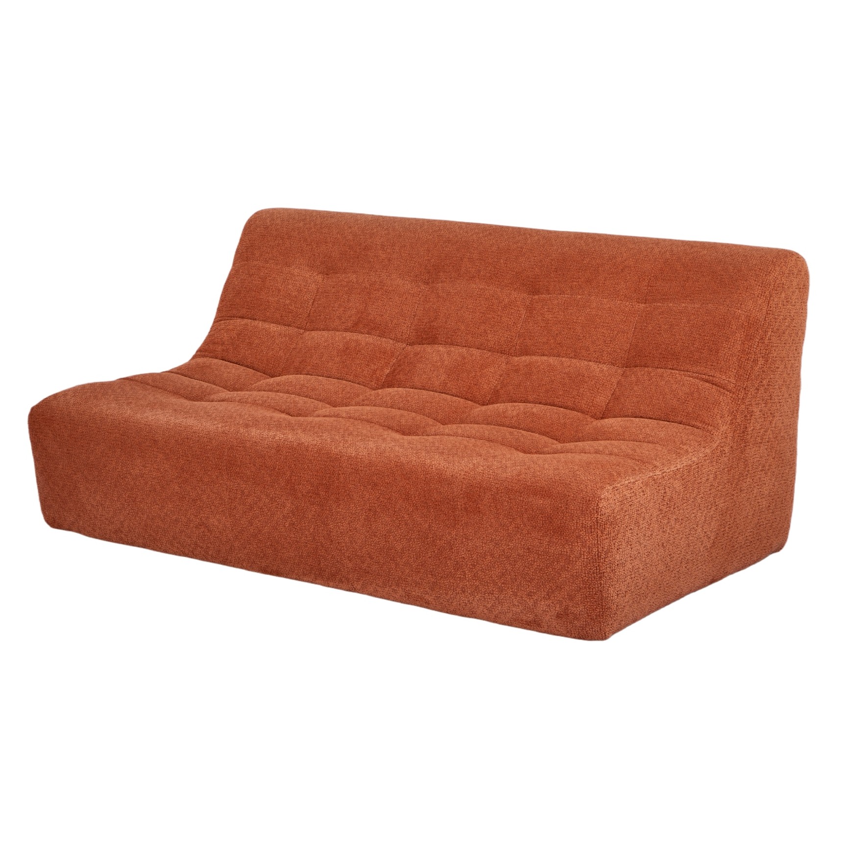 Canapé banquette en tissu terracotta, LAGOS, NORDLYS