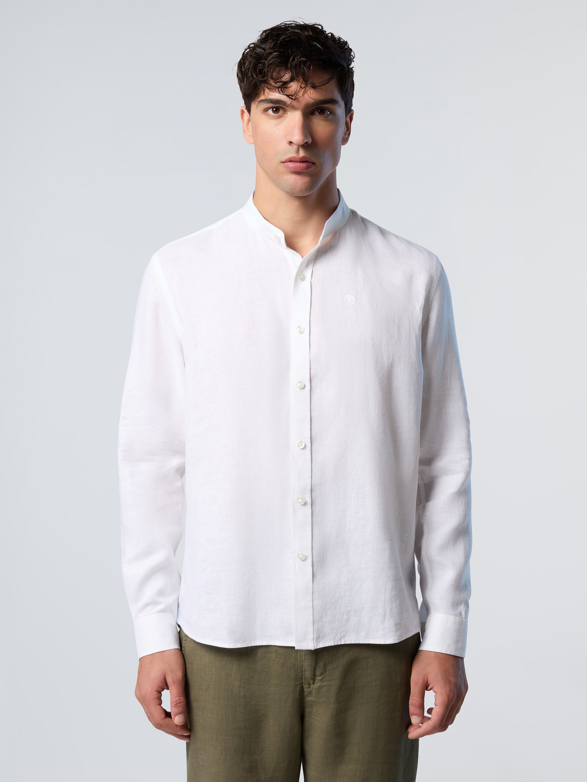 Chemise mandarine avec logo brodé, NORTH SAILS