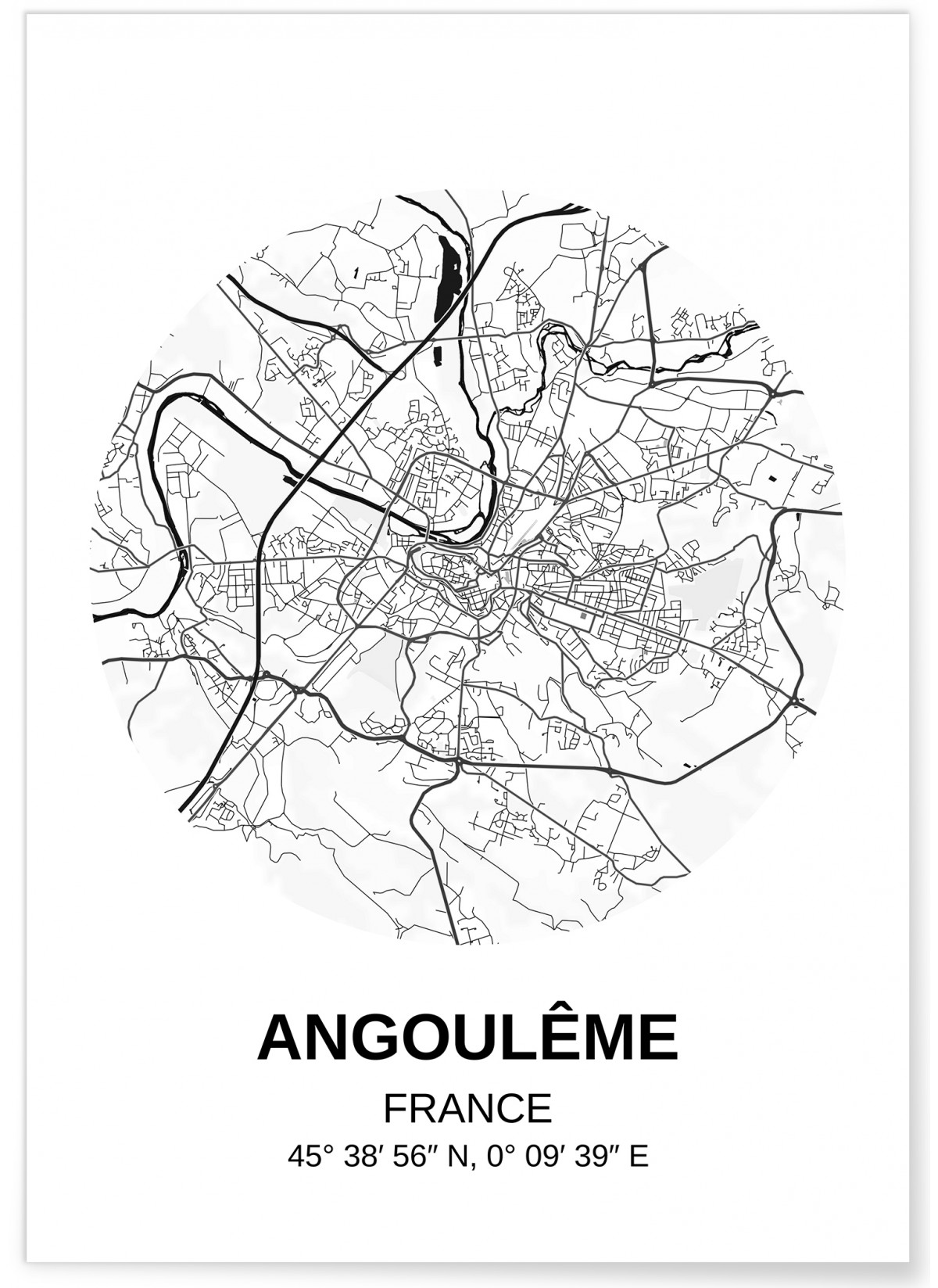 Affiche Carte Angoulême, L'AFFICHERIE