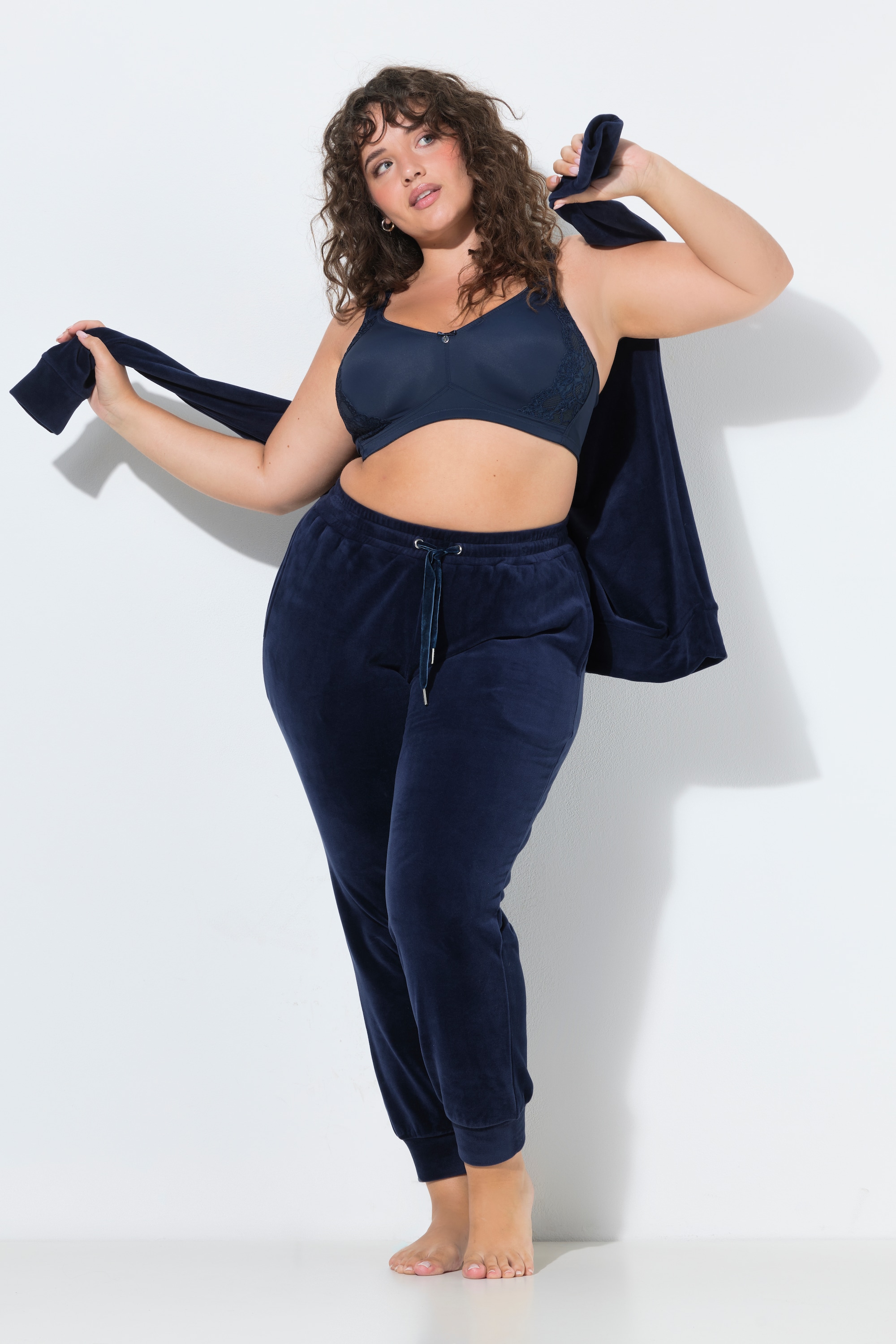 Pantalon homewear, velours ras, ULLA POPKEN