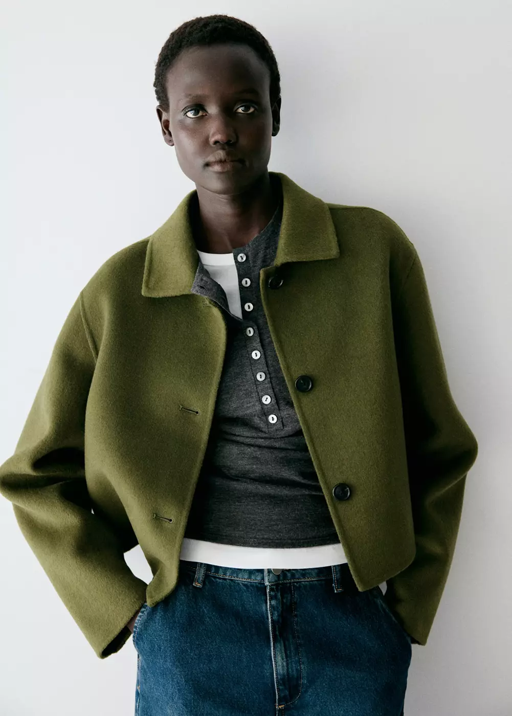 Veste laine col classique, MANGO