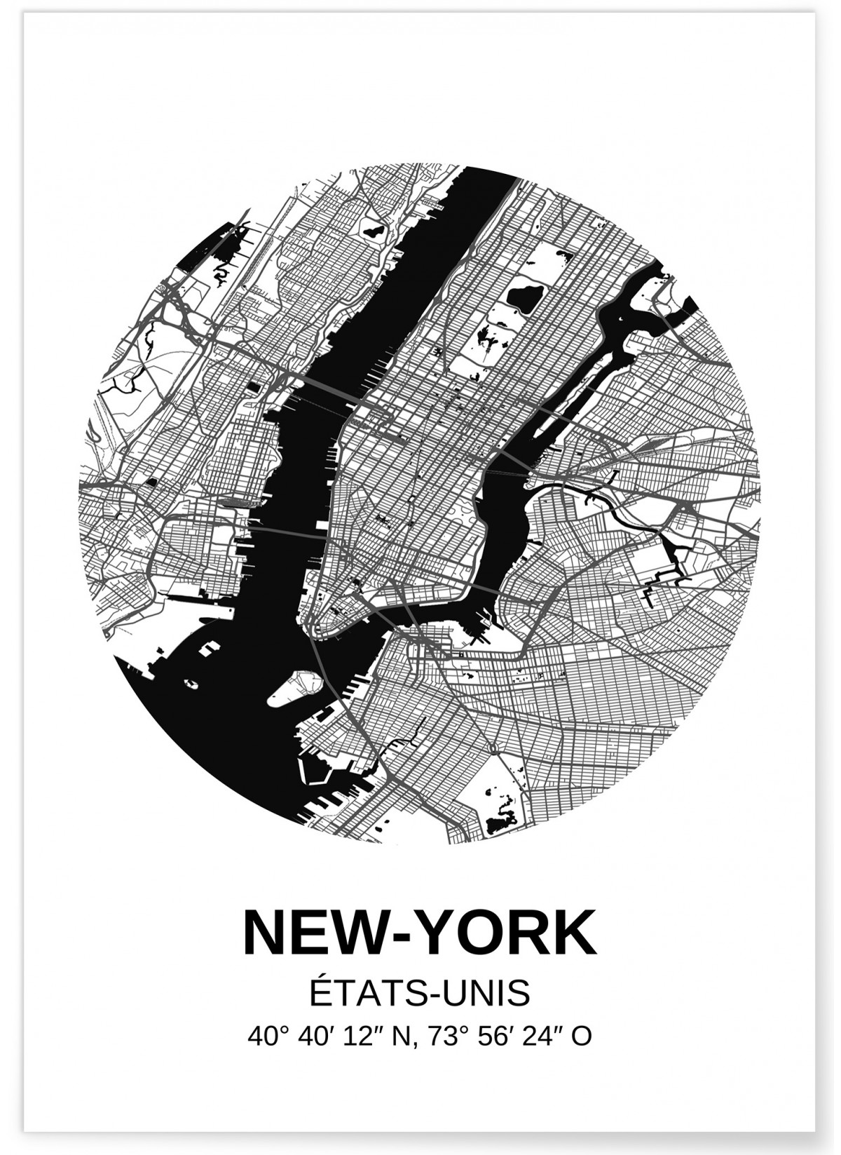 Affiche Carte New York, L'AFFICHERIE