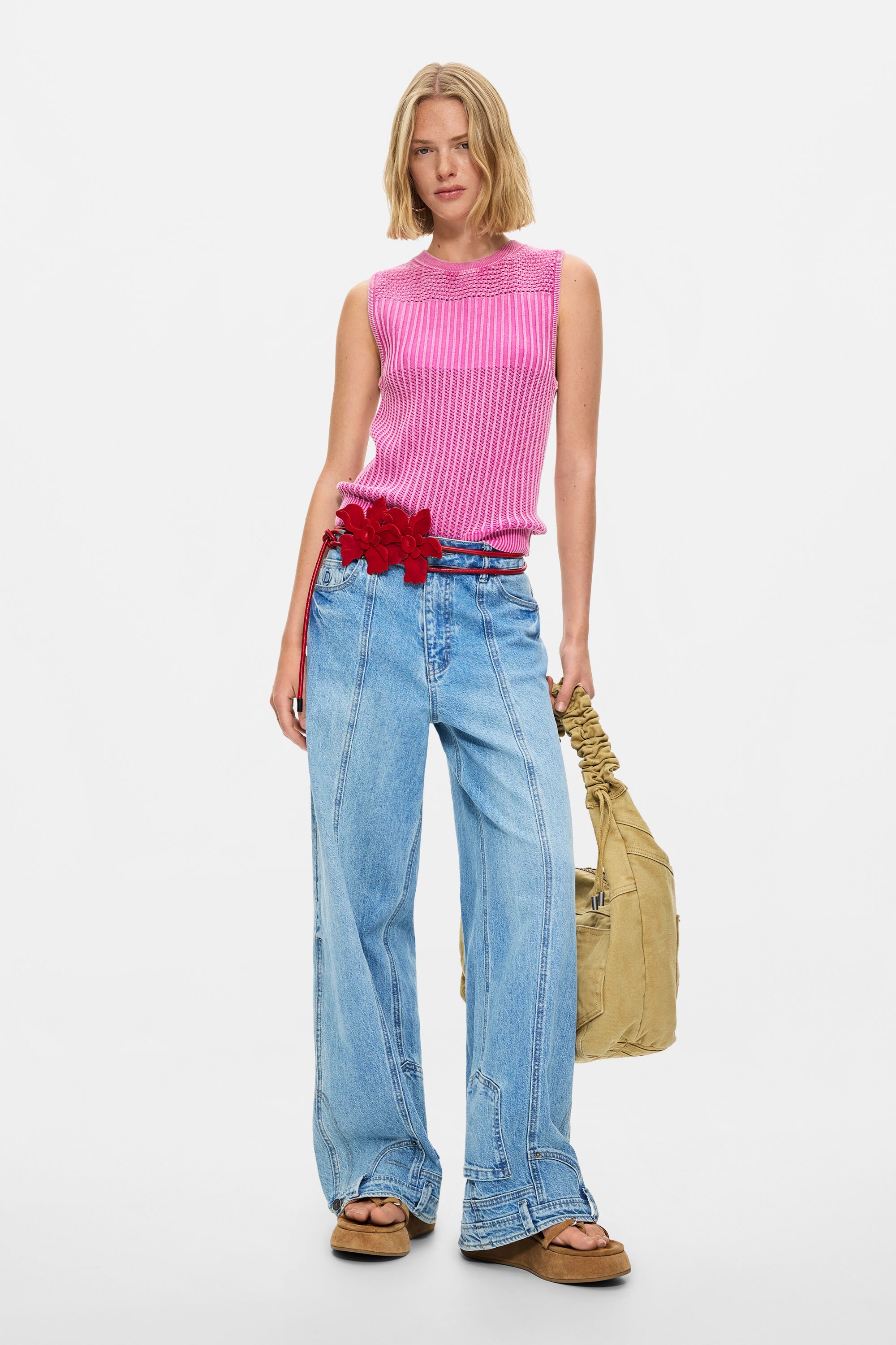 Jean droit effet inversé, DESIGUAL