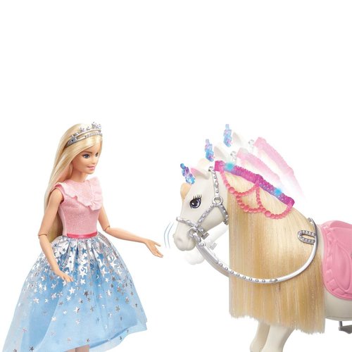 Poupée barbie princess adventure : barbie princesse et son cheval  merveilleux multicolore Mattel