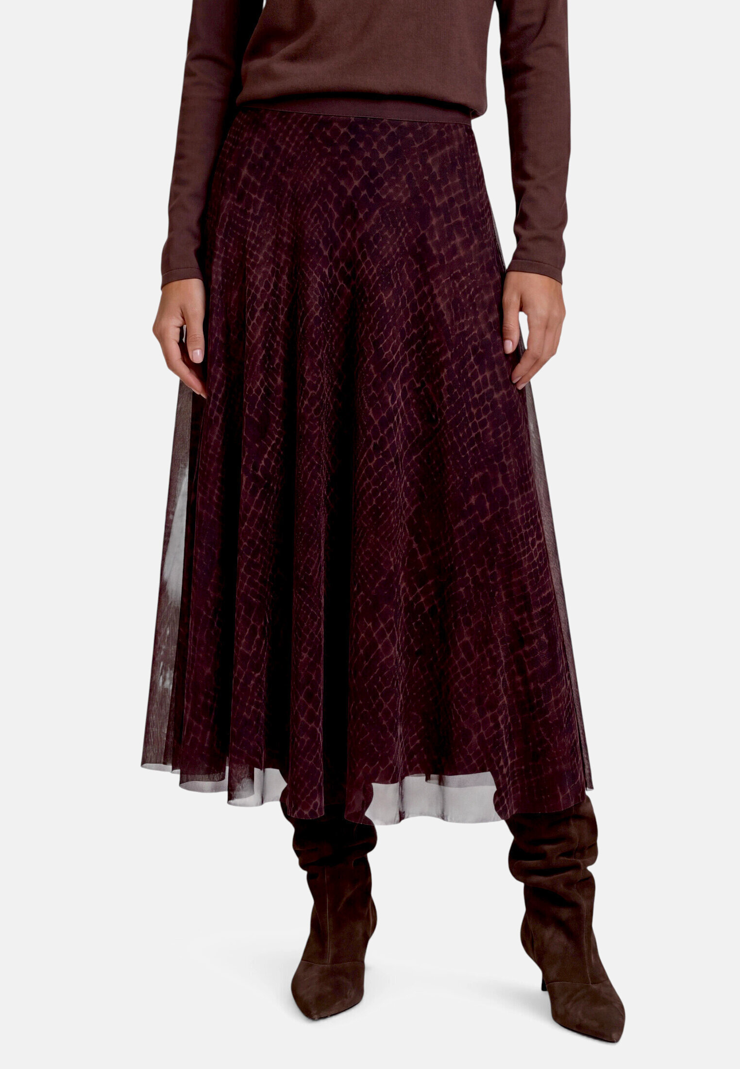 Jupe en tulle à motifs, ZERO