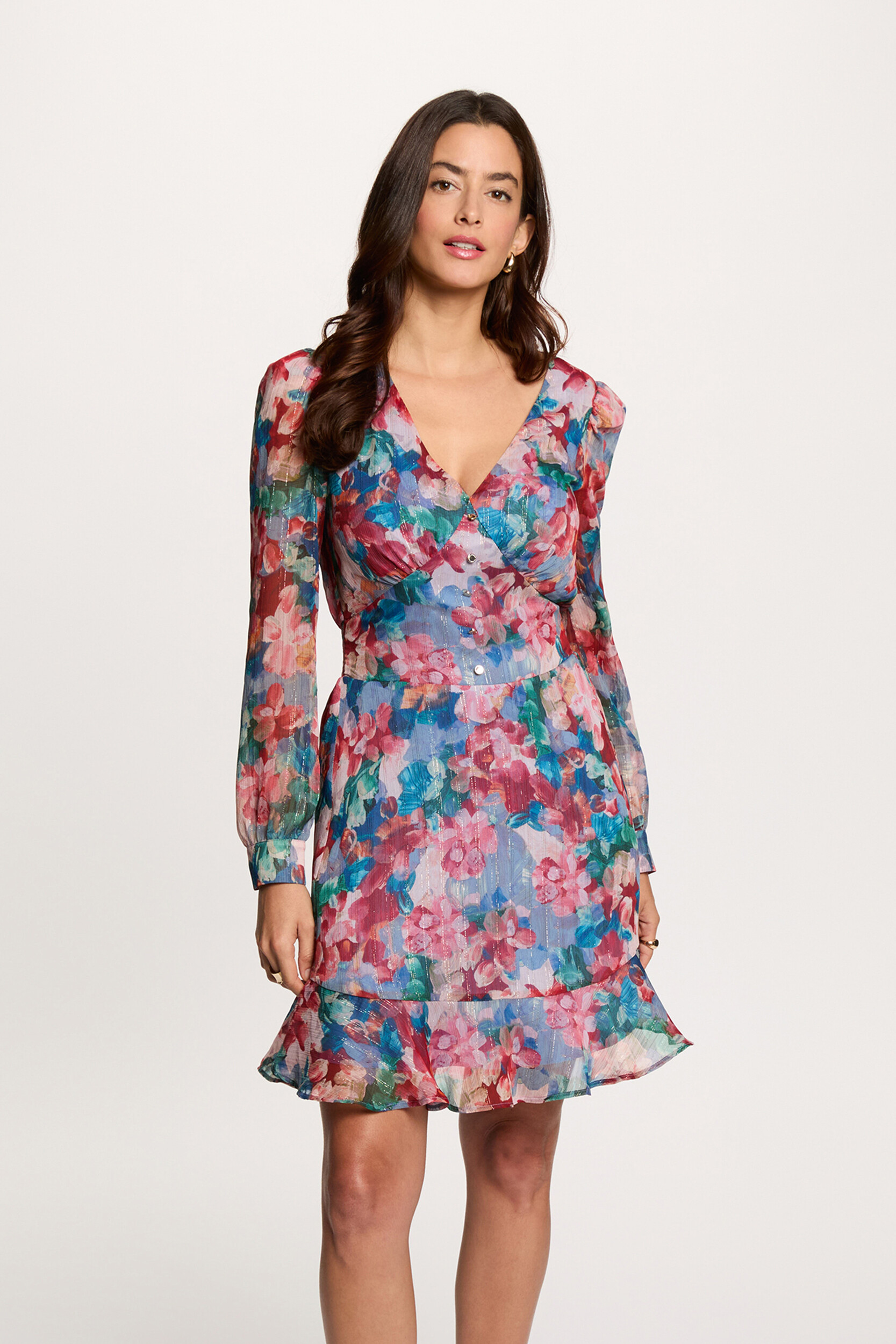 Robe courte col v, MORGAN