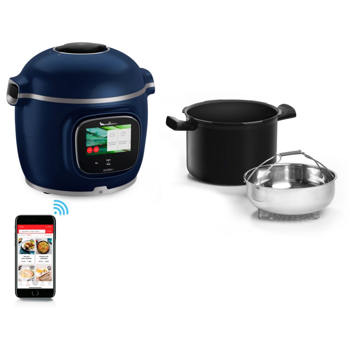 Cookeo cookeo touch wifi pro bleu ce943410 Moulinex