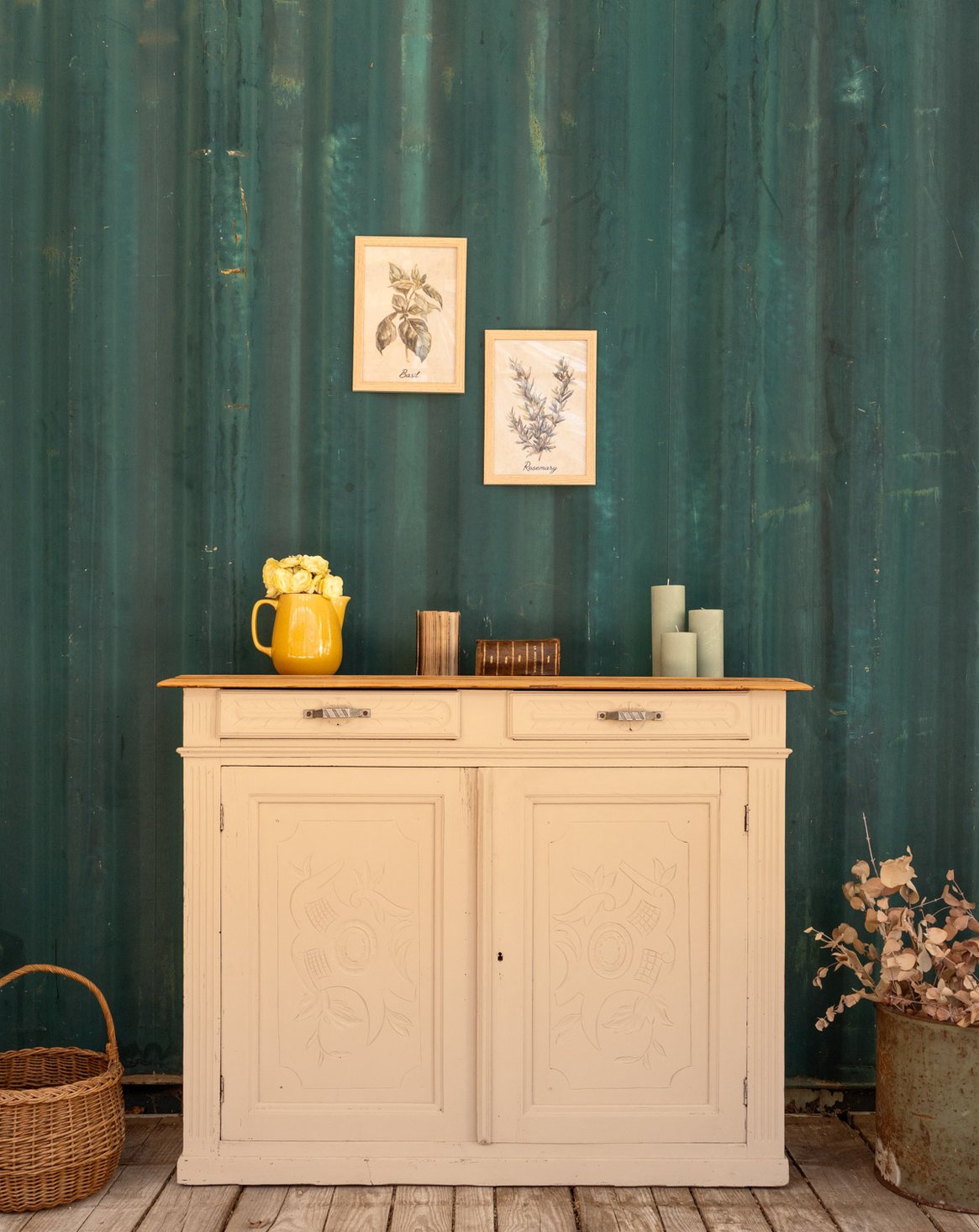 Buffet en bois beige Gilbert N°1735 - Bon état, DEBONGOUT
