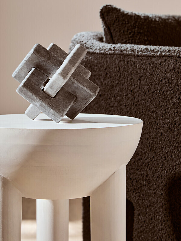 Decor Marble Knot Sculpture in Grey, FIFTY FIVE SOUTH