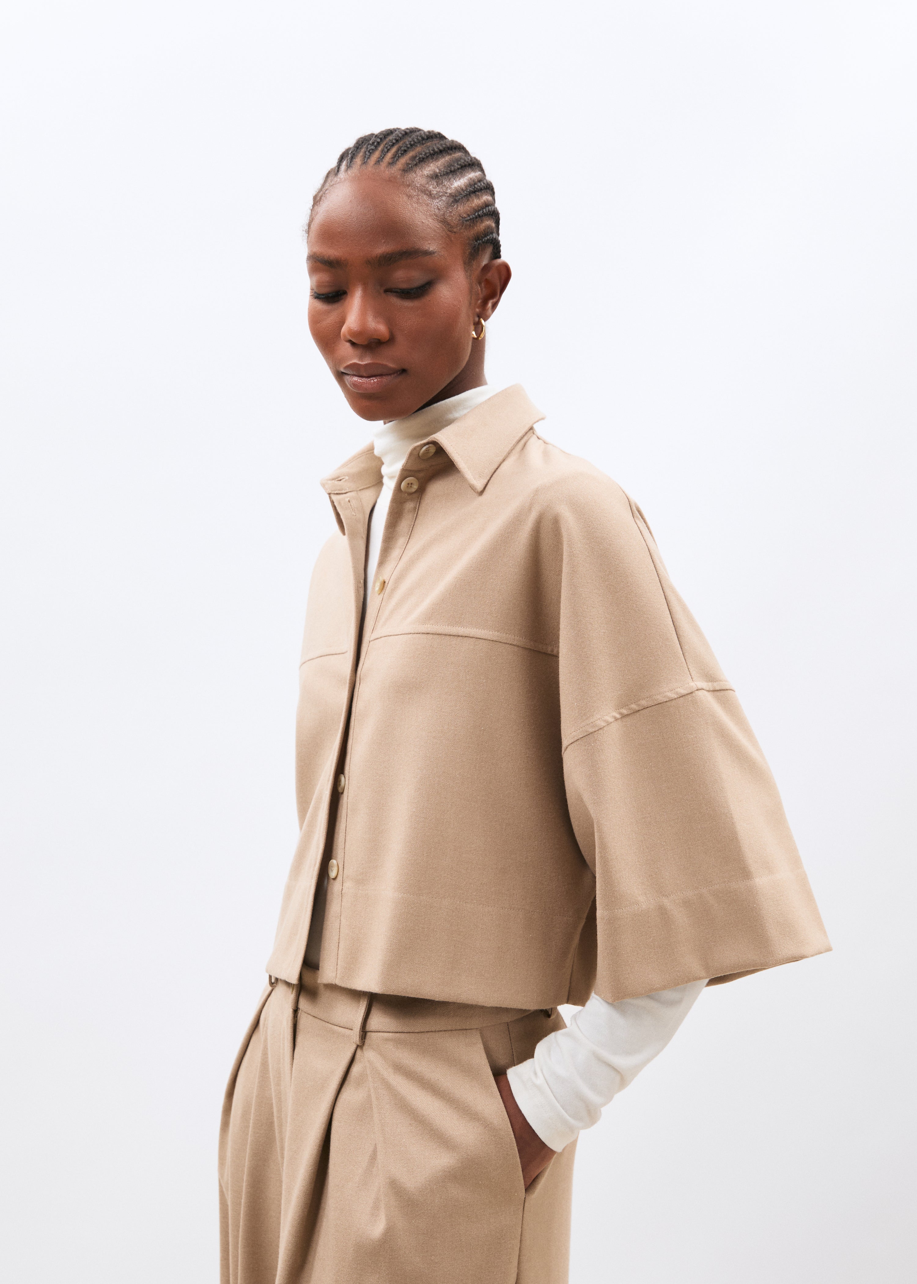 Chemise courte oversize en flanelle, HUMILITY
