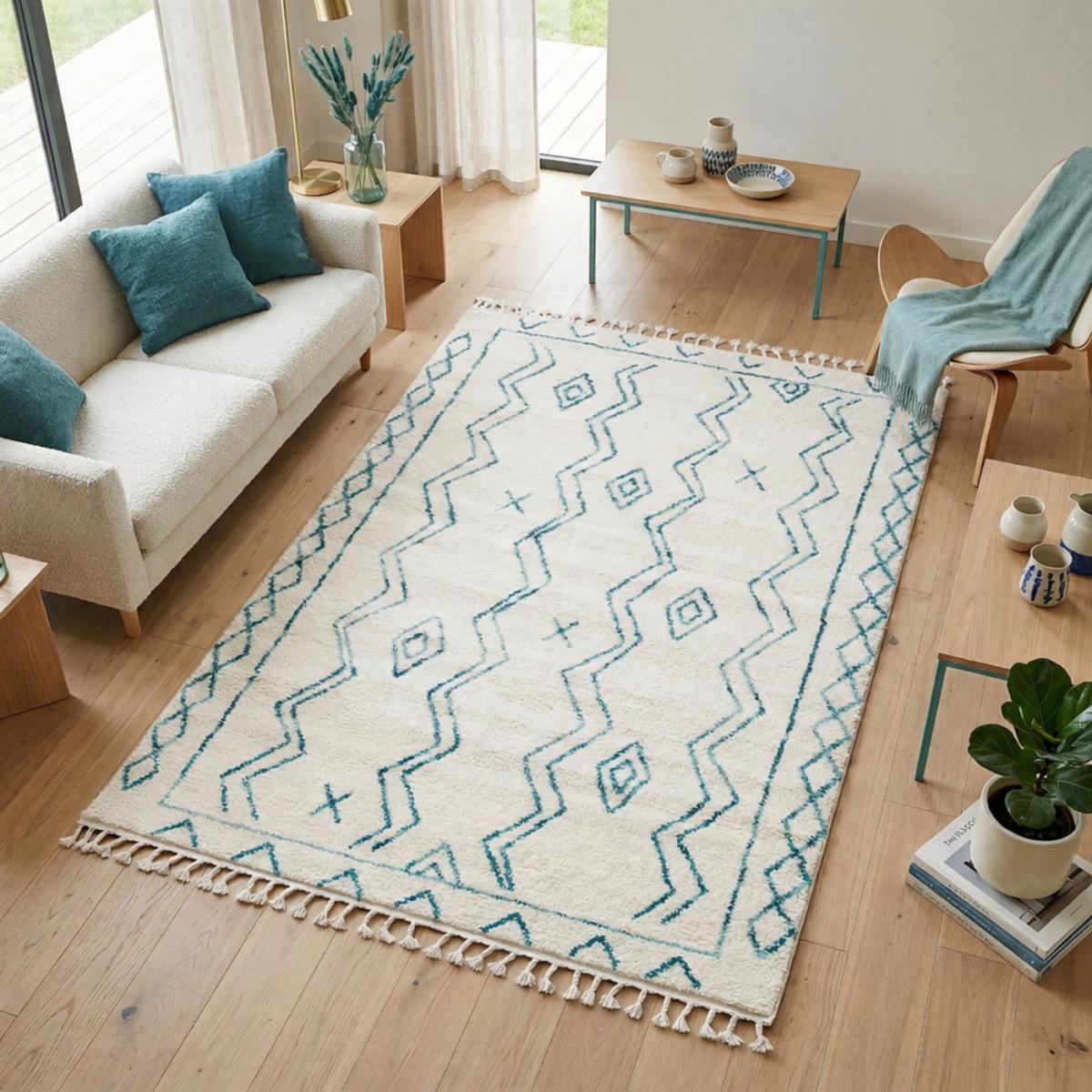 Tapis berbère tissé motif ethnic LYN5 MADIDA, UN AMOUR DE TAPIS