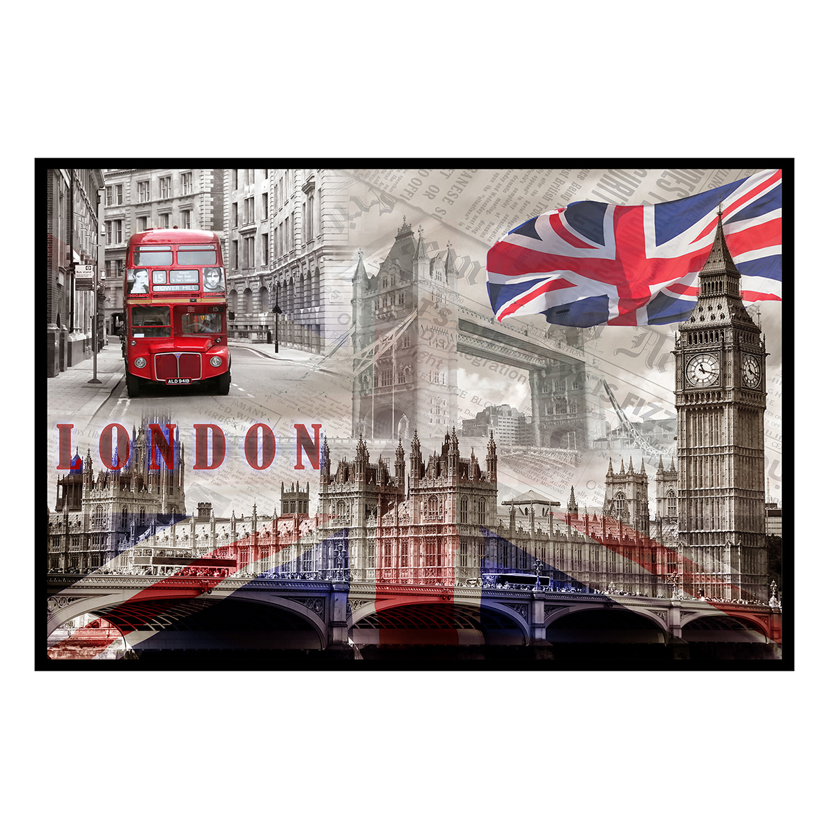 Affiche encadrée Londres iconique, HEXOA