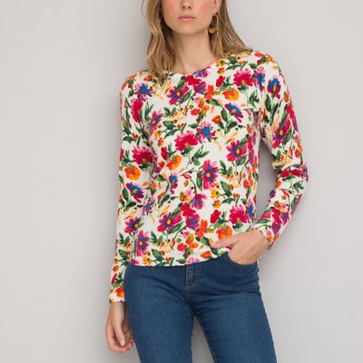 Weicher Pullover mit Blumenmuster, runder Ausschnitt ANNE WEYBURN