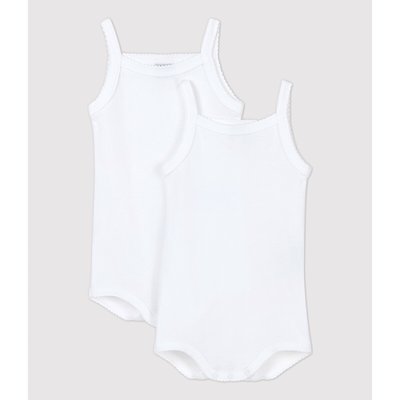Pack of 2 Strappy Bodysuits in Cotton PETIT BATEAU