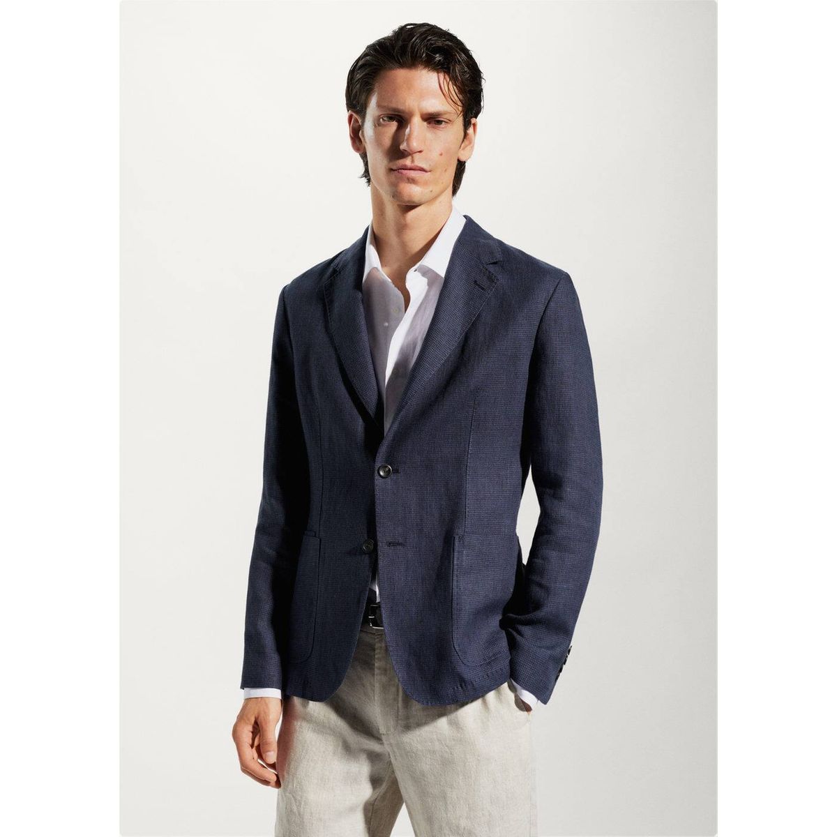 Veste lin best sale homme bleu marine